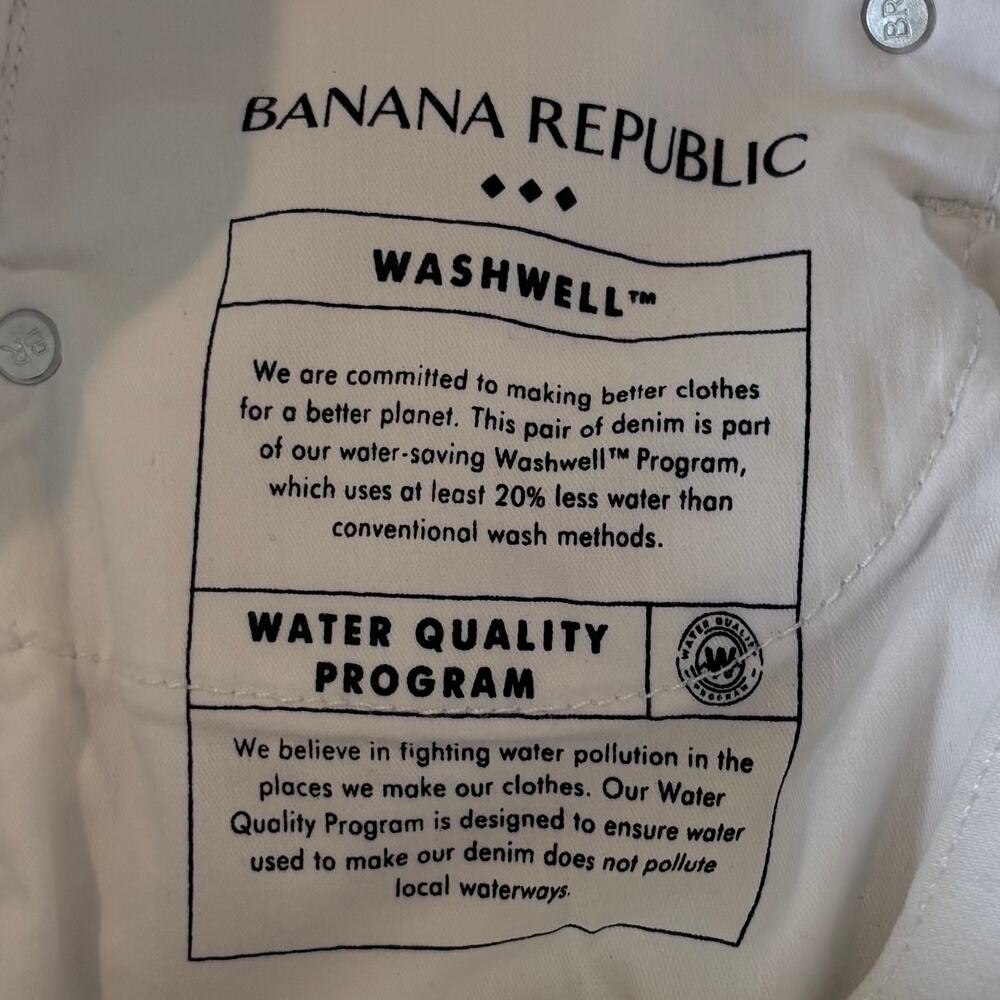 NWT Banana Republic Ultra High Rise Slim Straight Jeans White Women Size 28 - Picture 8 of 11
